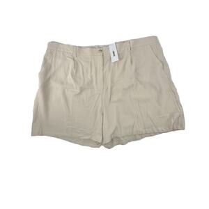 NEW ASOS Curve Plus Size 24 Women CHINO SHORTS Pockets 5” In Linen Blend R16v